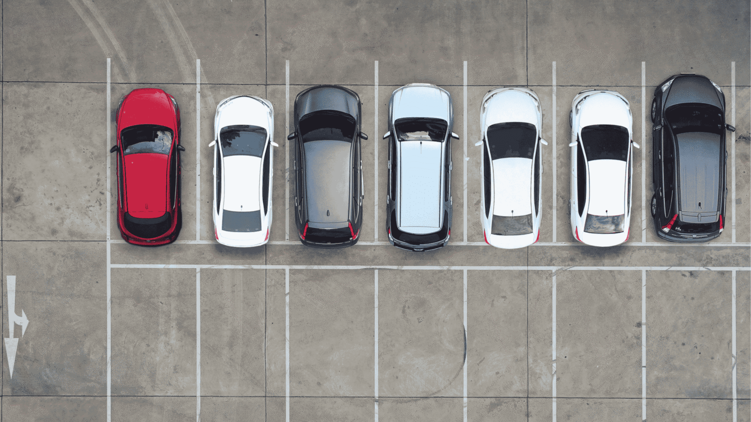 Row of cars parked in a car park